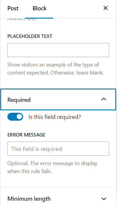 Setting Required Fields & Custom Errors