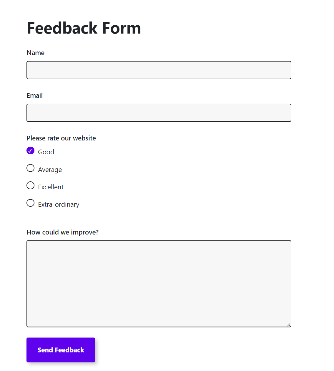 Uses for YooForms: Feedback Forms